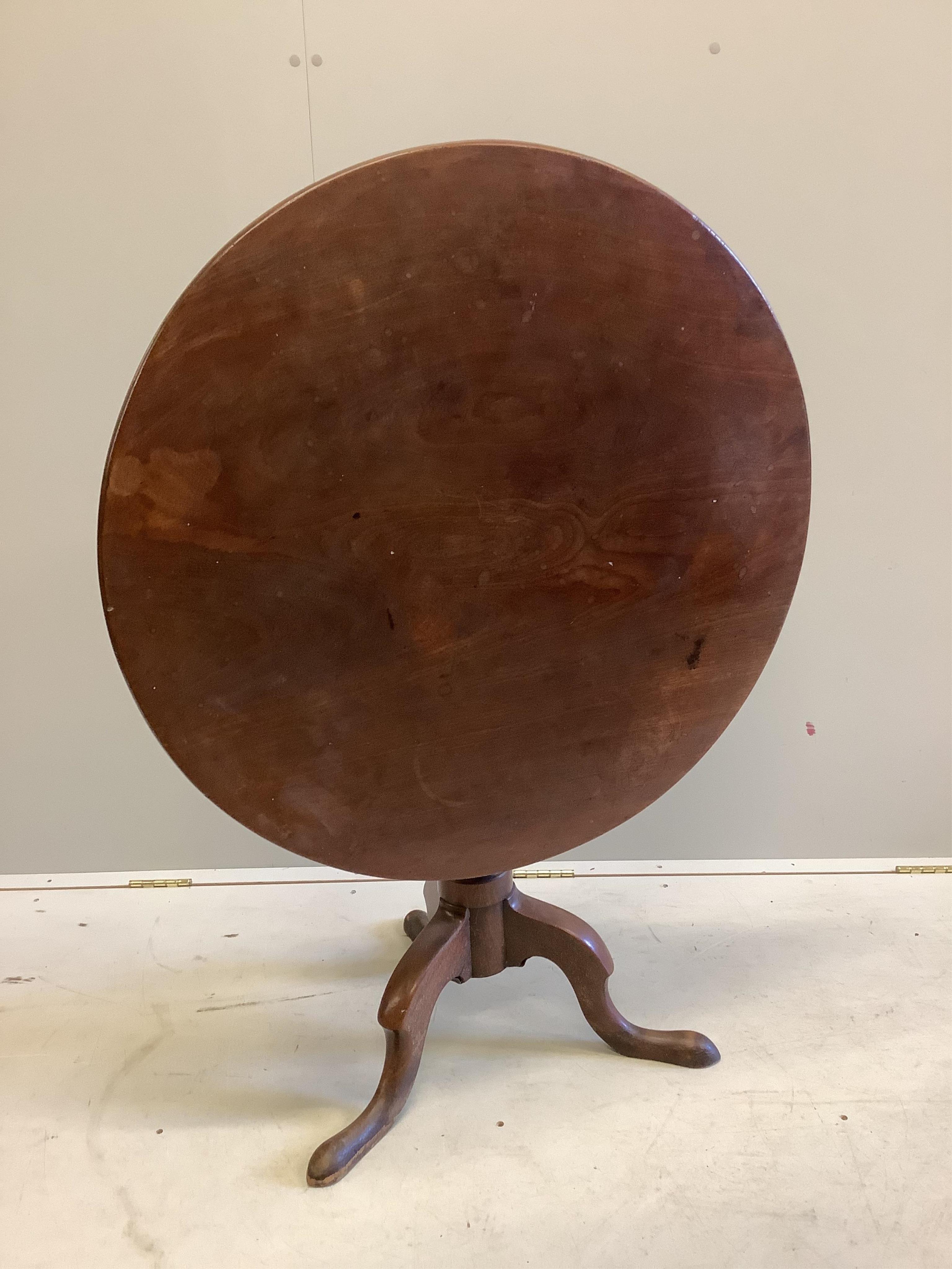 A George III mahogany tripod tea table, diameter 84cm. Condition - good